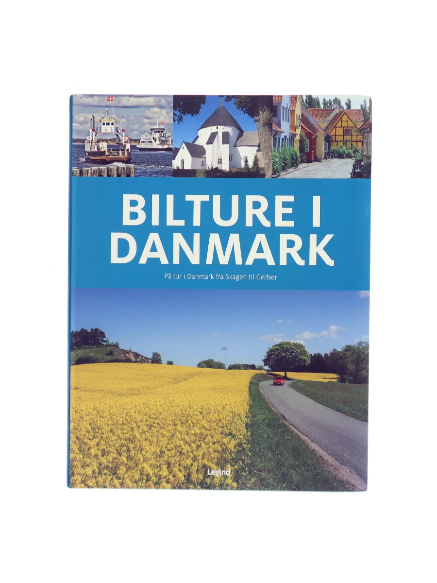 Forsiden af Bilture i Danmark : på tur i Danmark fra Skagen til Gedser af Jørgen Hansen (f. 1951-05-06)