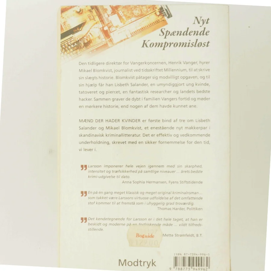 Mænd der hader kvinder af Stieg Larsson (Bog)