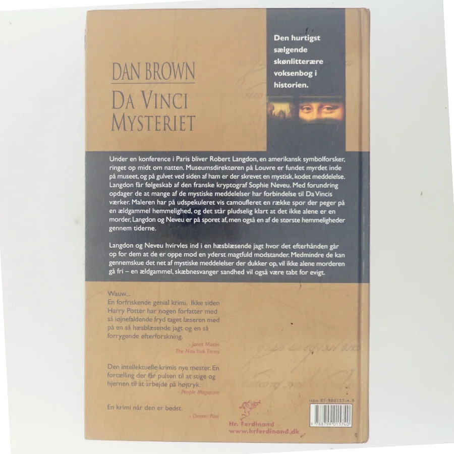 Da Vinci Mysteriet af Dan Brown (Bog)