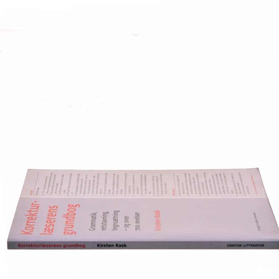 Korrekturlæserens grundbog : grammatik, retstavning, tegnsætning - og over 700 øvelser af Kirsten Rask (f. 1951) (Bog)