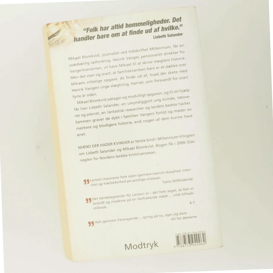 Mænd der hader kvinder af Stieg Larsson (Bog)