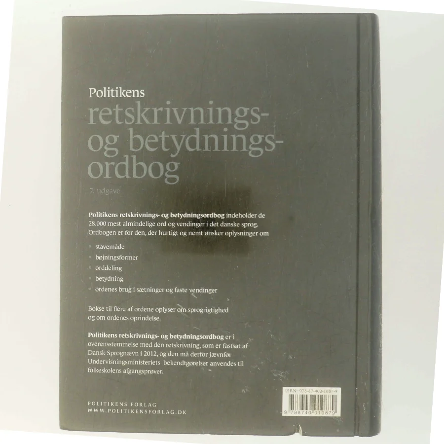 Politikens retskrivnings- og betydningsordbog af Politikens Forlag (Bog)