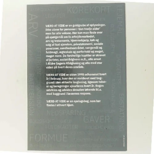 Værd at vide 2024 af Ældre Sagen (Bog)
