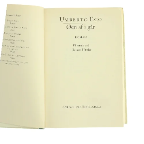 Øen af i går af Umberto Eco (Bog)