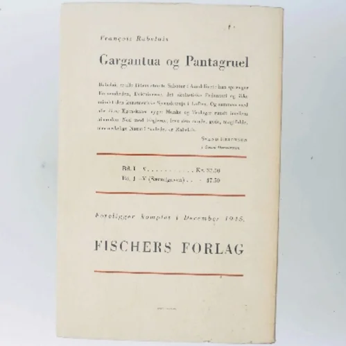 Gargantua og Pantagruel. V. Pantagruel (femte del) samt noter til hele værket af François Rabelais (Bog)