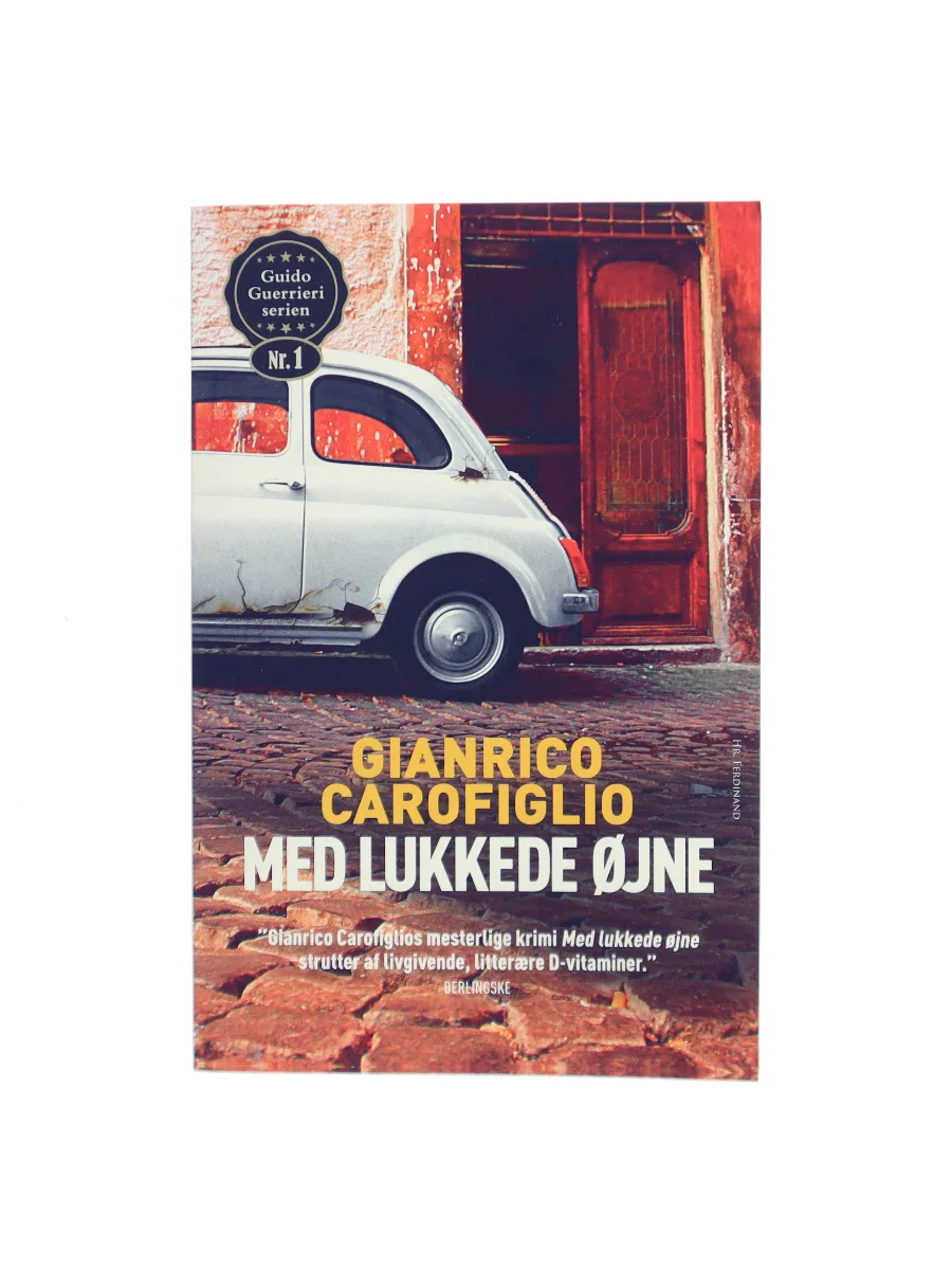 Forsiden af Med lukkede øjne af Gianrico Carofiglio