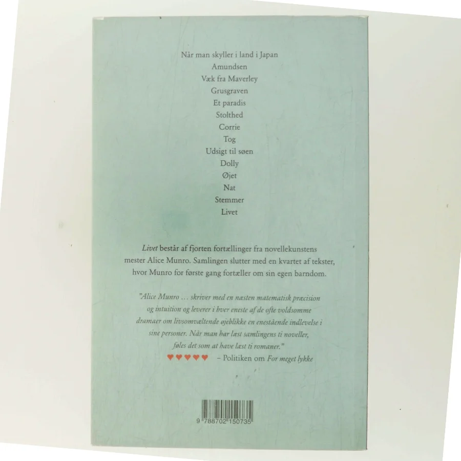 Livet : noveller af Alice Munro (Bog)