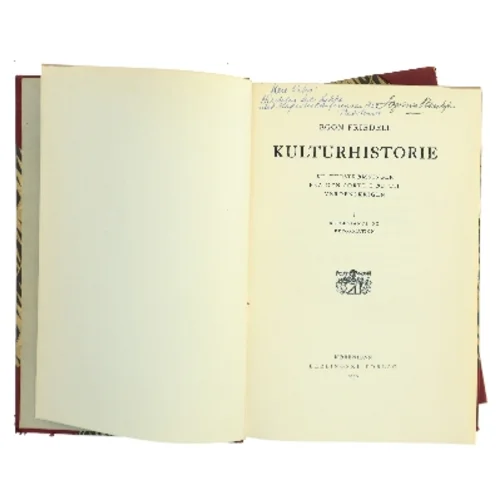 Kulturhistorie. Kulturstrømninger fra Den sorte Død til Verdenskrigen. Bind I-II af Egon Friedell (Bog)