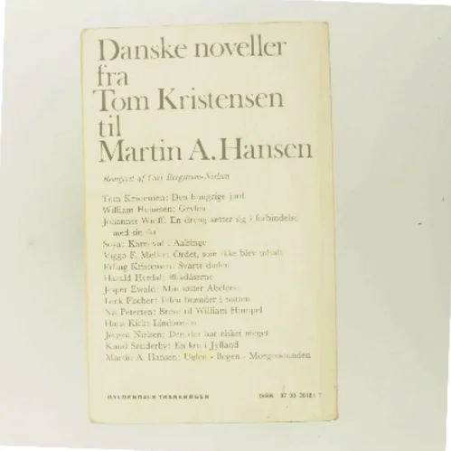 Danske noveller fra Tom Kristensen til Martin A. Hansen (Bog)