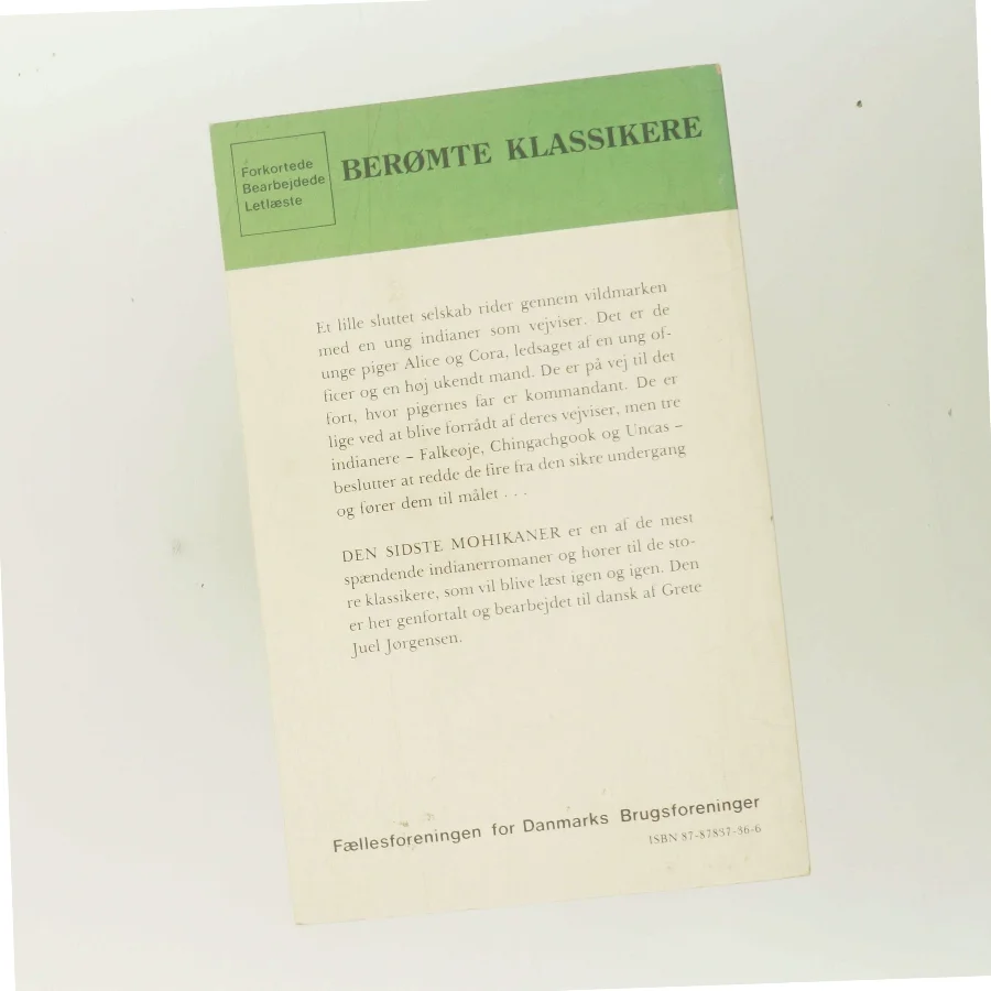 Den sidste mohikaner af J.F. Cooper (Bog)