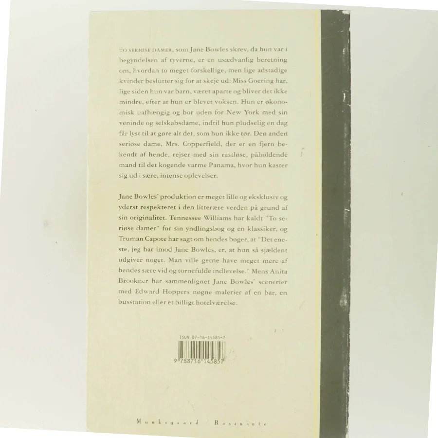 To seriøse damer : roman af Jane Bowles (Bog)