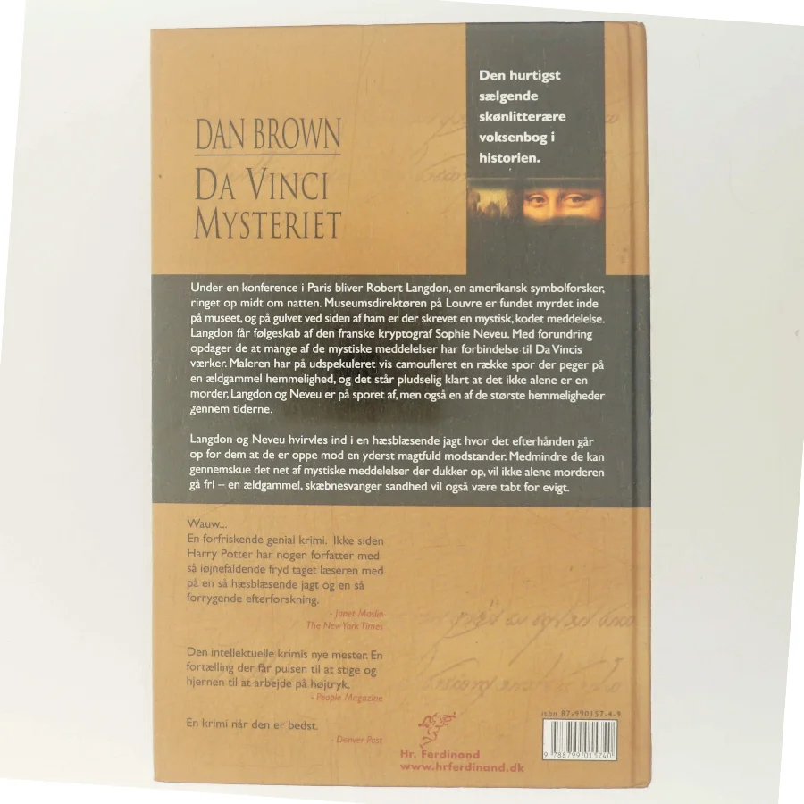 Da Vinci Mysteriet af Dan Brown (Bog)