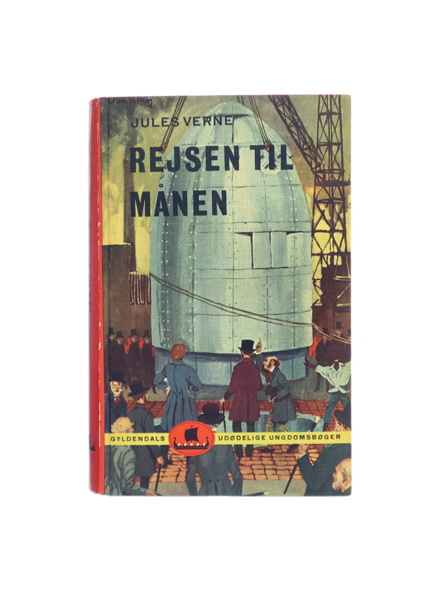 Forsiden af Rejsen til Månen (De la Terre à la Lune) af Jules Verne