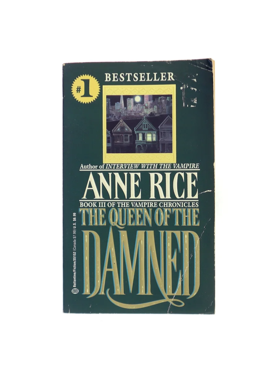 Forsiden af De fordømtes dronning (The Queen of the Damned) af Anne Rice
