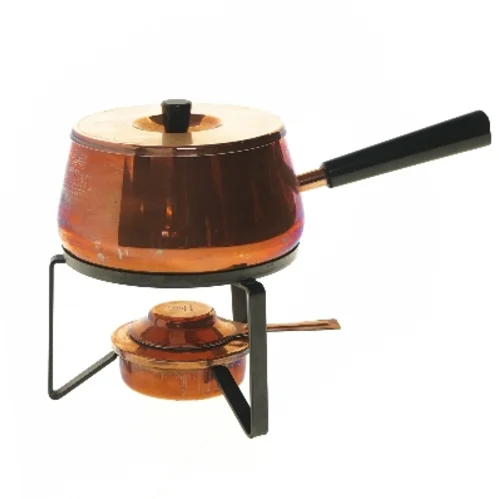 Fondue sæt i kobber (str. Ø 16 cm)