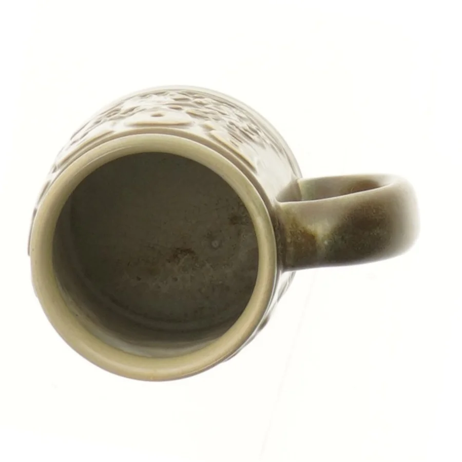 Keramikkrus med håndtag fra Johgus (str. Ø 7,5 cm længde 12,5 cm)