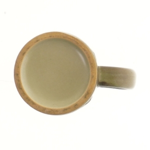 Keramikkrus med håndtag fra Johgus (str. Ø 7,5 cm længde 12,5 cm)