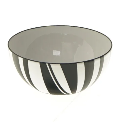 Sort og hvid skål med striber, Ø 10 cm fra Cathrineholm (str. Ø 10 cm)