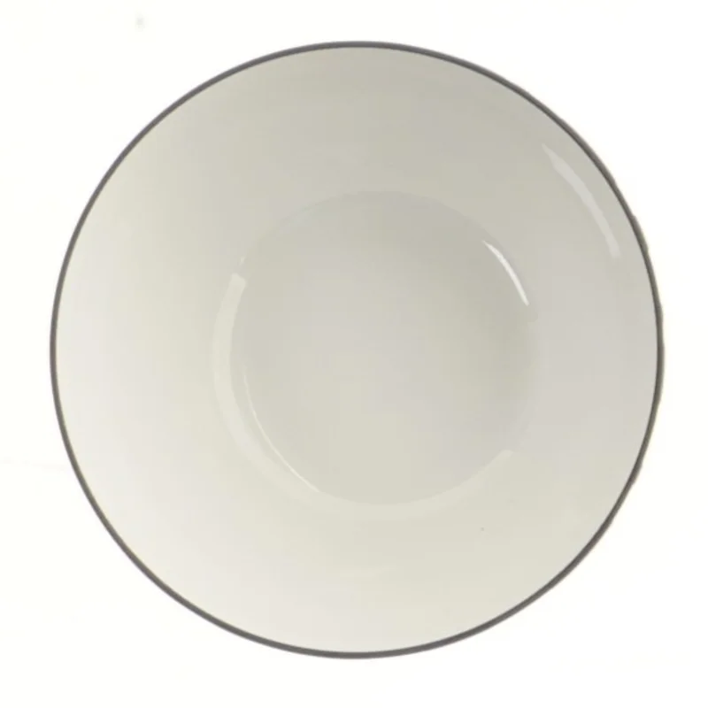 Sort og hvid skål med striber, Ø 10 cm fra Cathrineholm (str. Ø 10 cm)