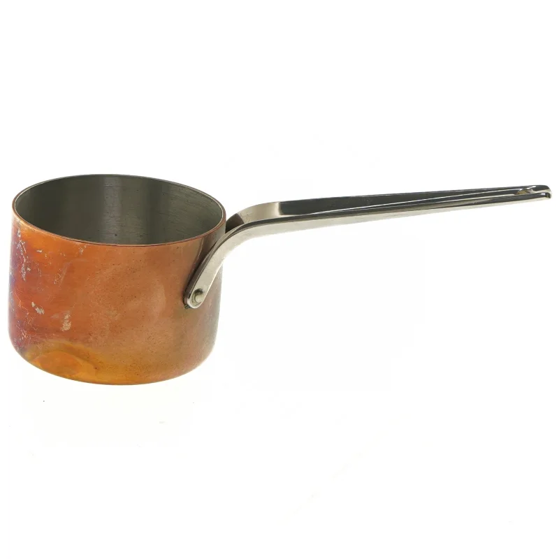 Kobberkasserolle med langt håndtag fra Georg Jensen (str. Ø 9 cm)