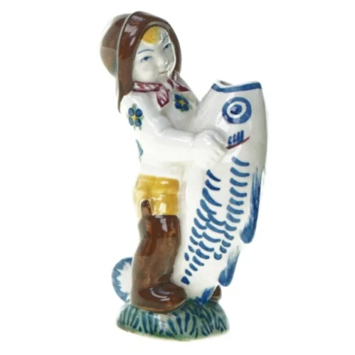 Skovser dreng fra Aluminia (str. 14 cm)