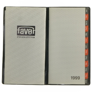 Kalender 1999 fra Favor (str. 17,5x10 cm)