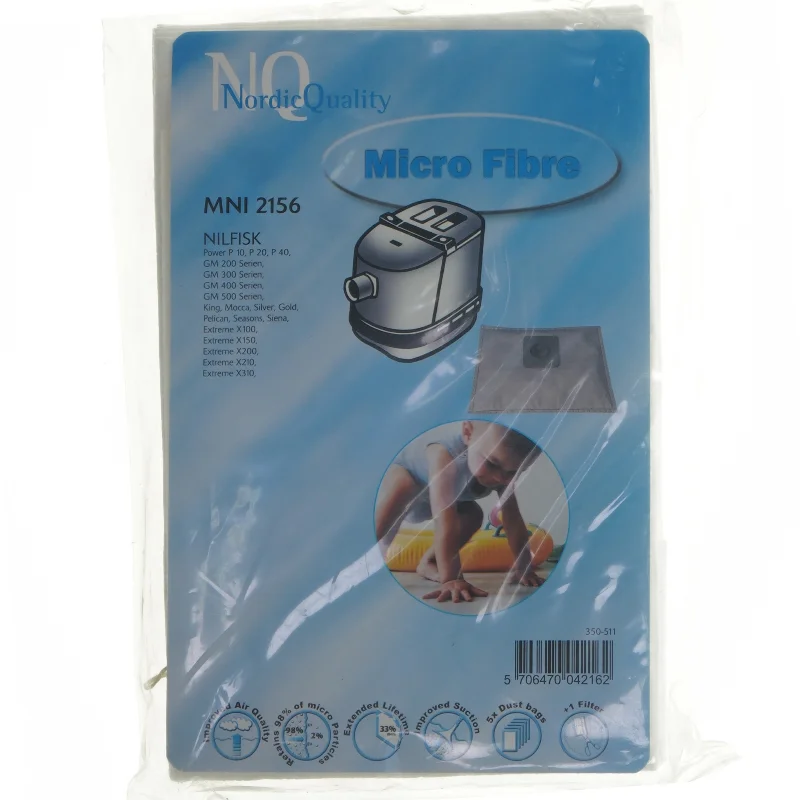  Støvsugerposer fra Nordic Quality (str. 25x15 cm)