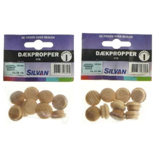 Dækpropper i fyrretræ, 16 mm fra Silvan (str. 16 mm)