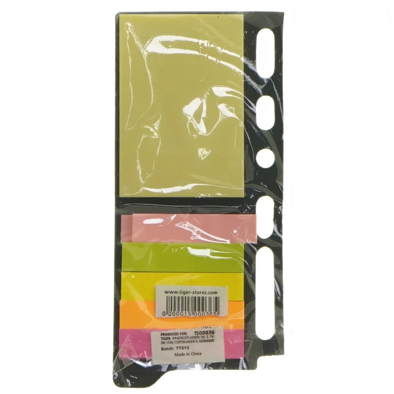 Noteshæfte med farvede faner fra Tiger (str. 15x7 cm)