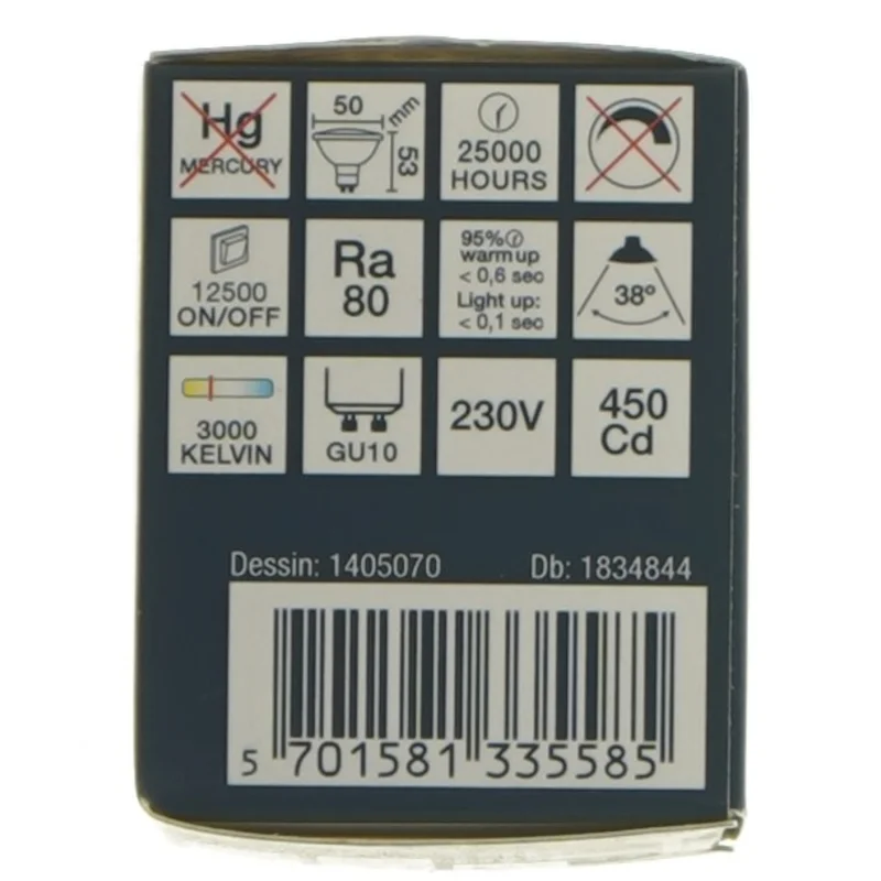 LED pære GU10 3W fra Nordlux (str. 5,5 cm)