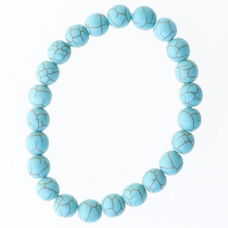 Armbånd med blå perler (str. Ø 7 cm)