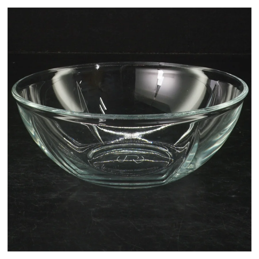 Gennemsigtig glasskål (str. Ø. 15 cm)