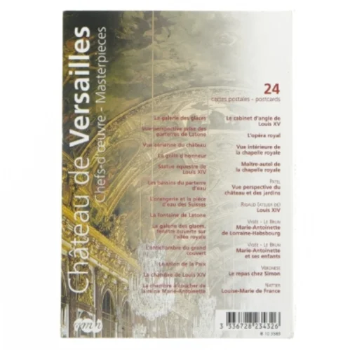 Château de Versailles postkort sæt fra RMN (str. 15x10,5 cm)