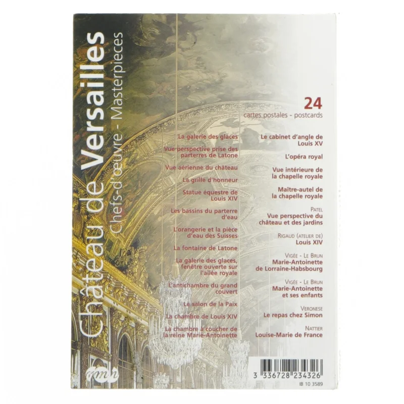Château de Versailles postkort sæt fra RMN (str. 15x10,5 cm)