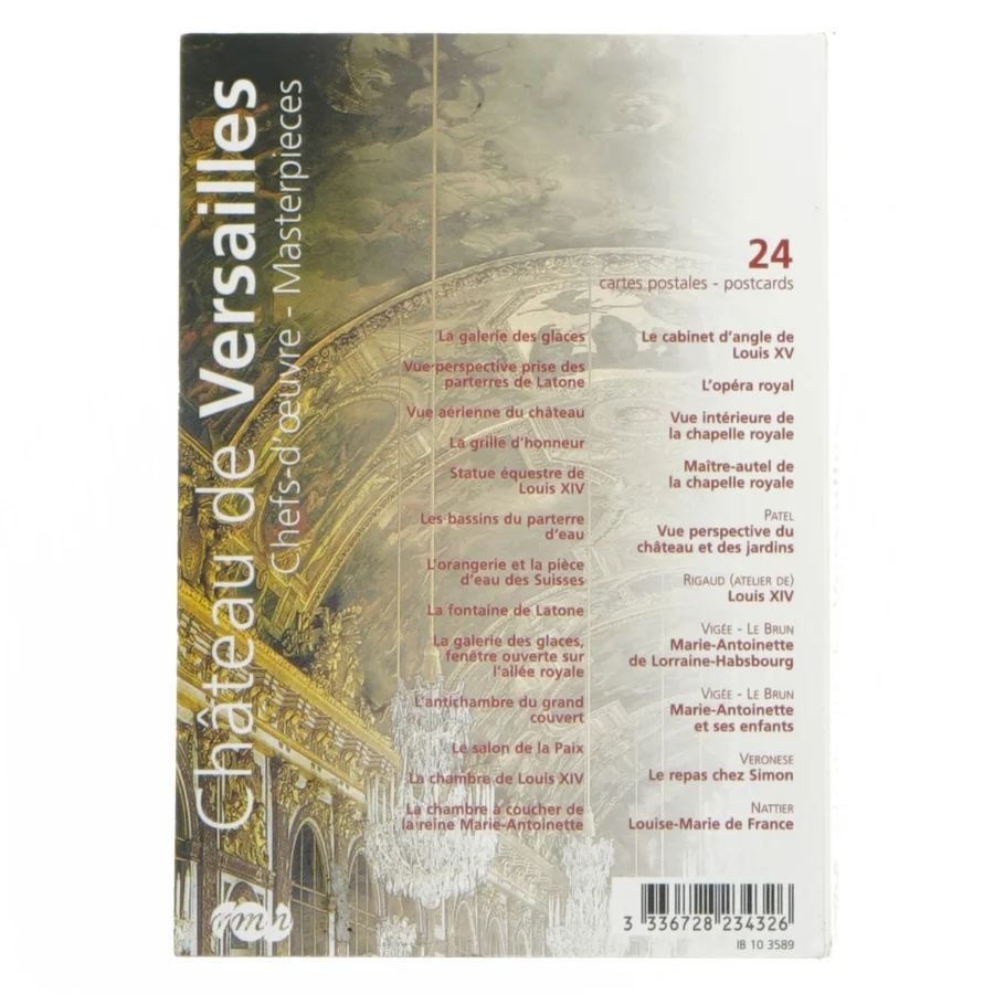 Château de Versailles postkort sæt fra RMN (str. 15x10,5 cm)