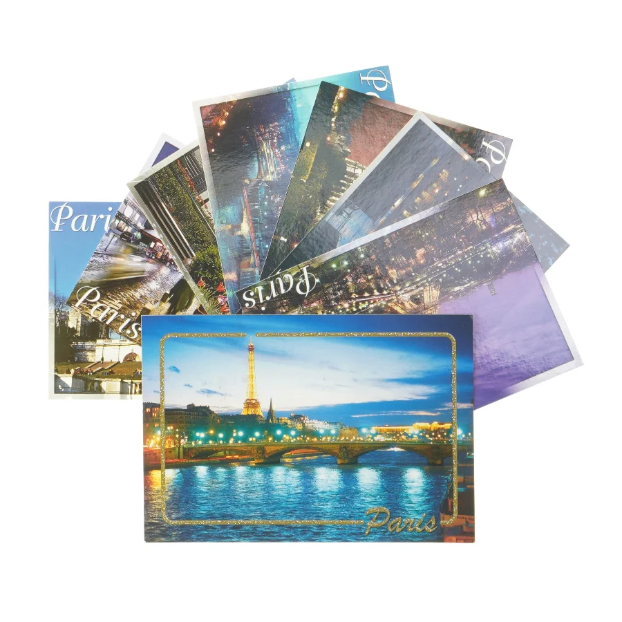 Postkort med Paris-motiv fra Editions A. Lecomte (str. 17 cm x 11,5 cm og 15 cm x 10 cm)