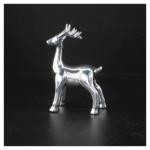 Sølvfarvet dekorativt rådyr (str. 16x9 cm)