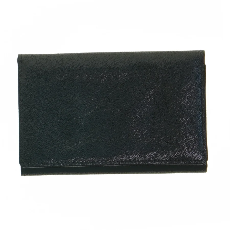 Sort læderpung (str. 14,5x9,5 cm)