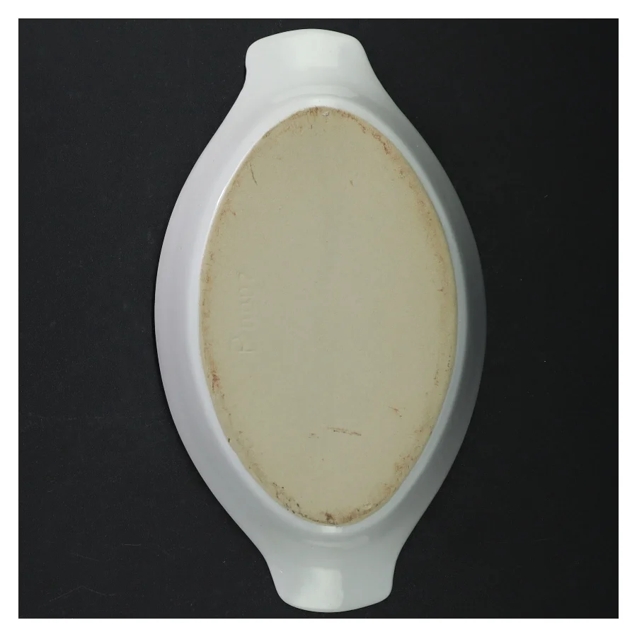 Hvid oval serveringsfad