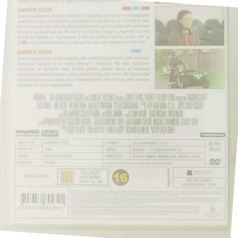 Garden State (2004) [DVD] med Zach Braff (DVD)