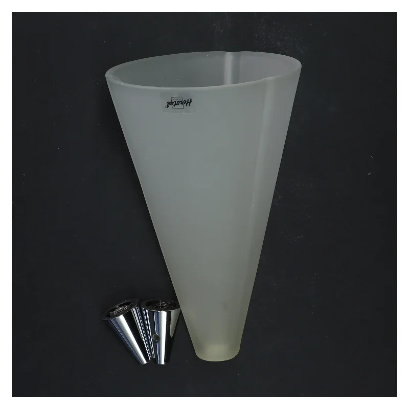 Frosted lampeskærm med komponenter fra Herstal (str. 19x12 cm)