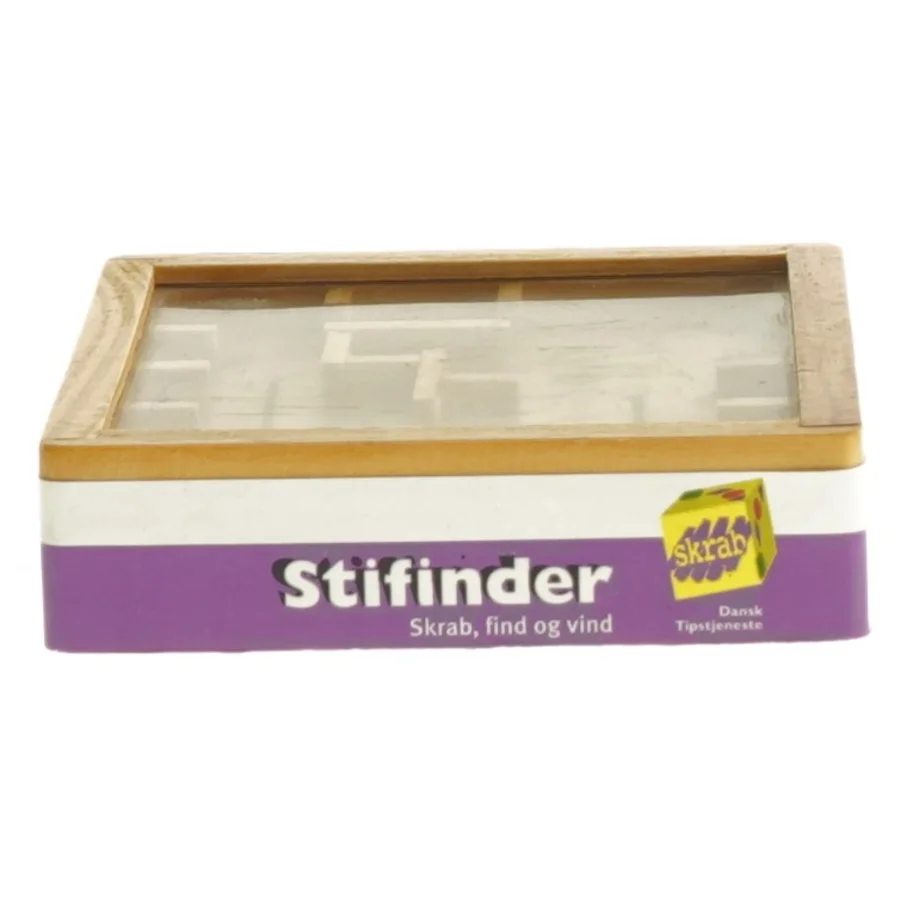 Labyrintspil i træ (str. 9x9x2,5 cm)