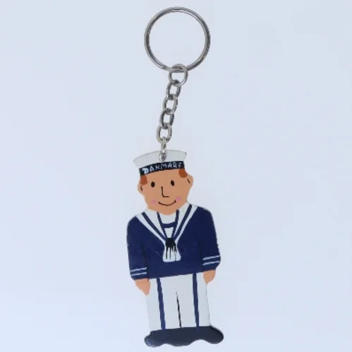 Nøglering med maritim figur (str. 12,5 cm)