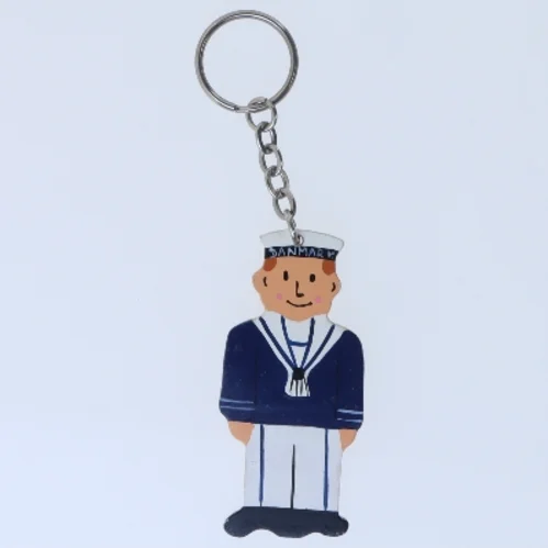 Nøglering med maritim figur (str. 12,5 cm)