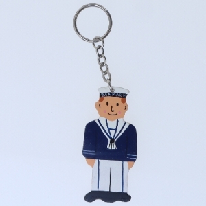 Nøglering med maritim figur (str. 12,5 cm)