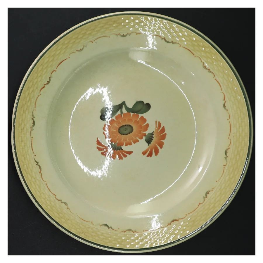 Porcelænstallerker med blomstermotiv (str. 25 cm)