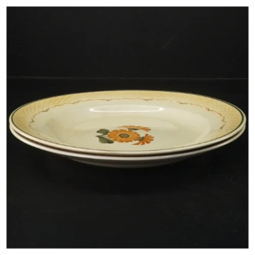 Porcelænstallerker med blomstermotiv (str. 25 cm)