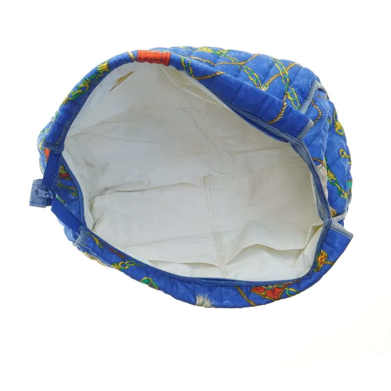 Blå taske med kæde print (str. 31,5x22 cm)