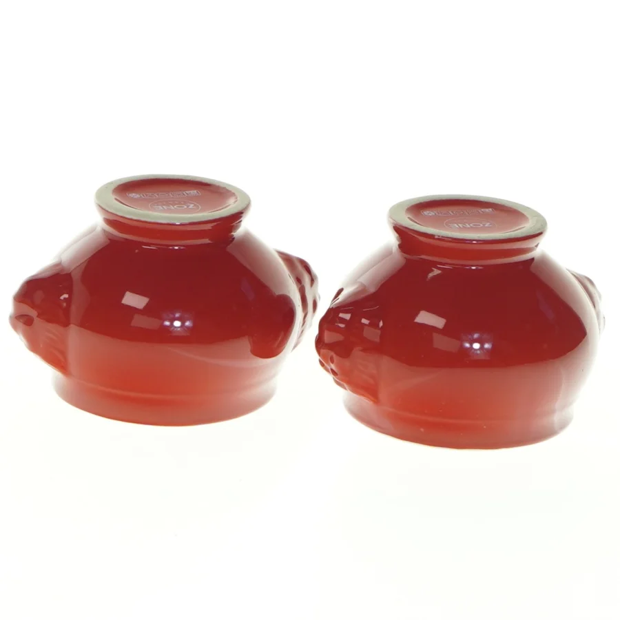 Røde Keramik Tealight Lysestager fra Zone (str. 9x7x5,5 cm)