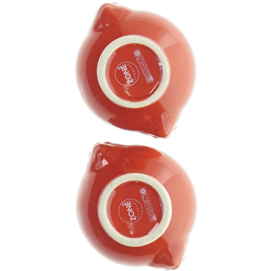 Røde Keramik Tealight Lysestager fra Zone (str. 9x7x5,5 cm)